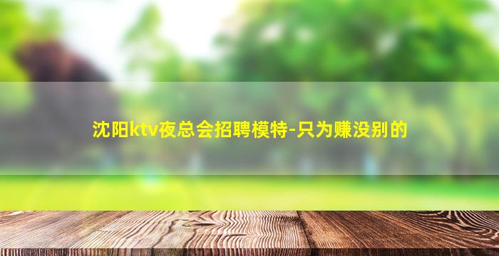 沈阳ktv夜总会招聘模特-只为赚没别的